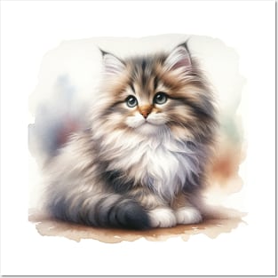 Ragamuffin Watercolor Kitten - Cute Kitties Posters and Art